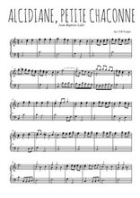 Téléchargez l'arrangement pour piano de la partition de Alcidiane, petite chaconne en PDF